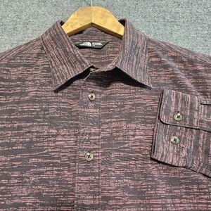 The North Face Button Up Shirt Mens Birch Tree Bark Pink Black Camo Performance
